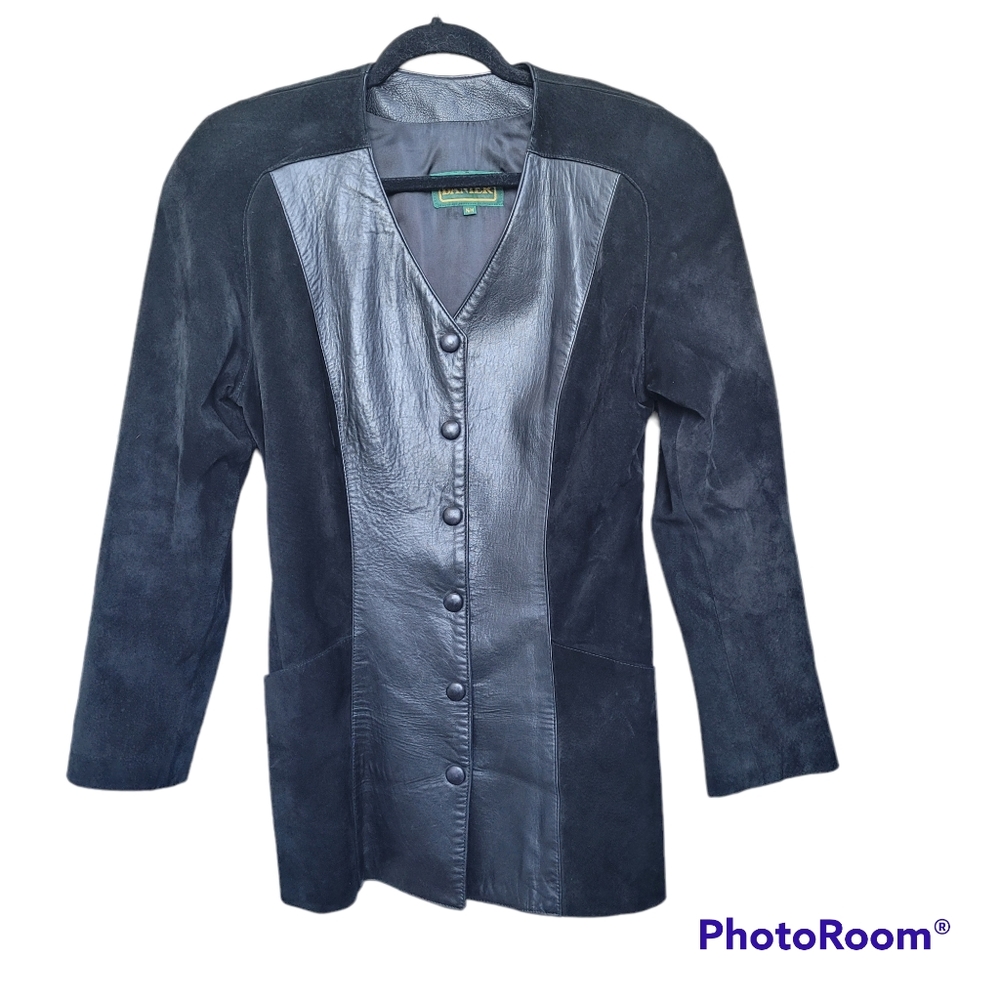 Vintage Danier Leather Two Tone Leather Suede Blazer Jacket
